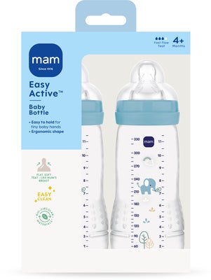 MAM Easy Active Tåteflaske 330 ml 2-Pakk, Blue