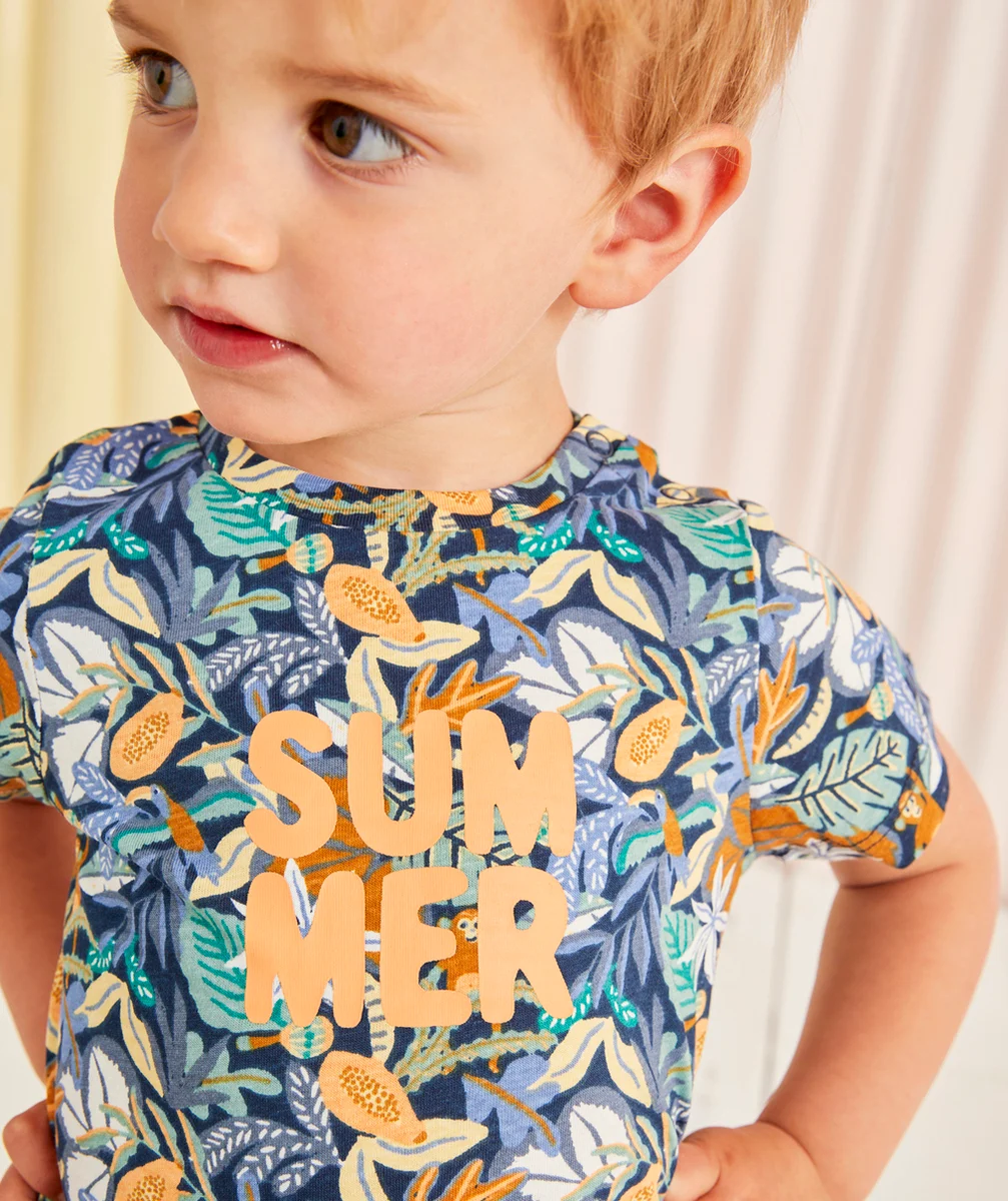T-SHIRT BÉBÉ GARÇON IMPRIMÉ TROPICAL EN COTON BIO