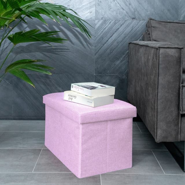 Sammenklappelig Skammel 49x30x30 cm Taburet (pink)