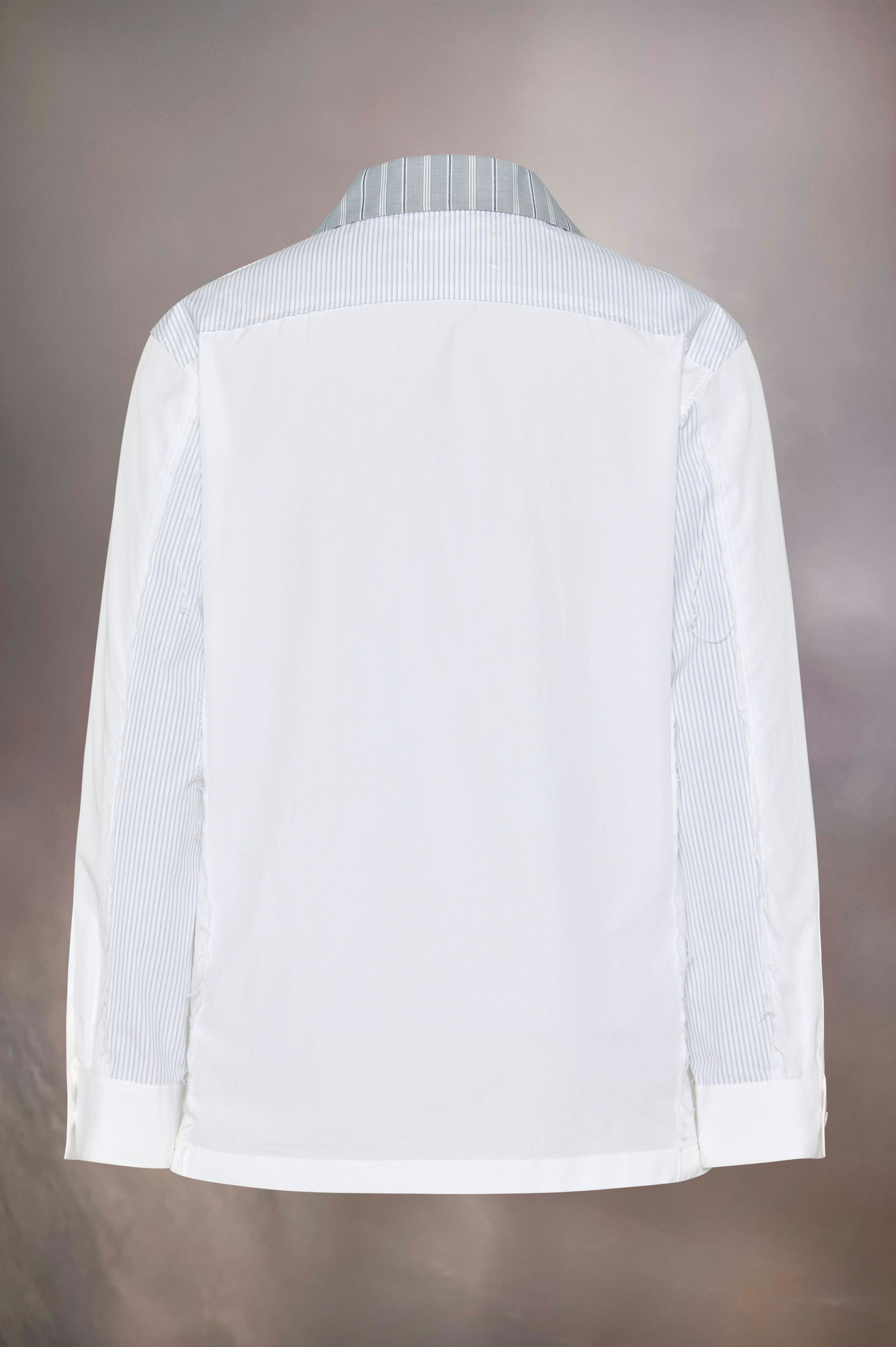 Chemise patchwork à fines rayures