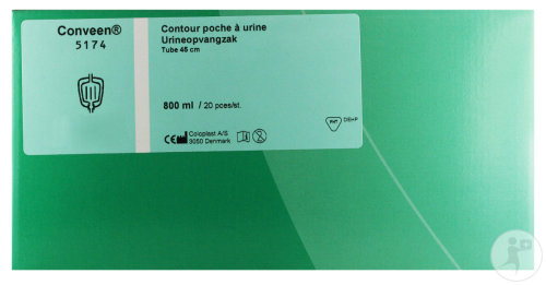 Coloplast Conveen Contour Poches De Jour 800ml + Tube 45cm Pièces 20 (5174)