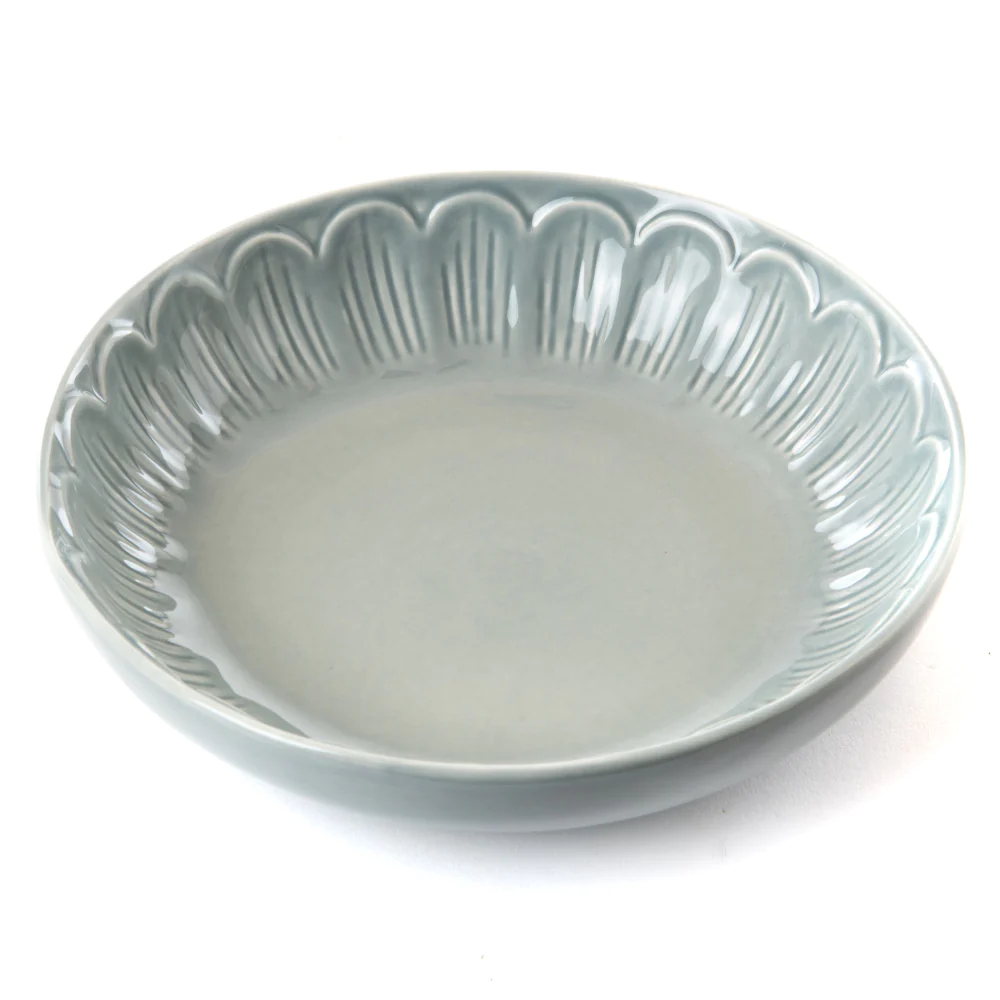Assiette creuse pétale gris (lot de 2) Amadeus