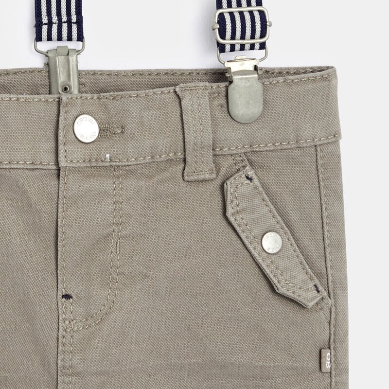 Pantalon toile et bretelles beige bébé garçon Beige