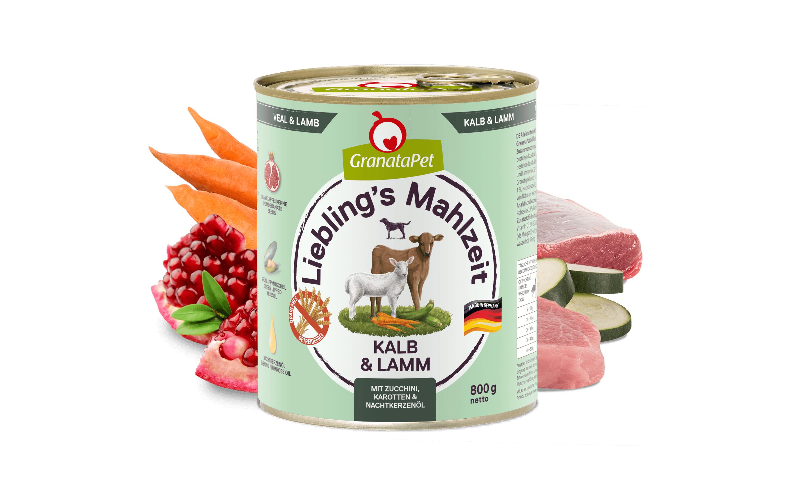 Nassfutter Liebling's Mahlzeit Kalb & Lamm 800 gAlleinfuttermittel für ausgewachsene Hunde
