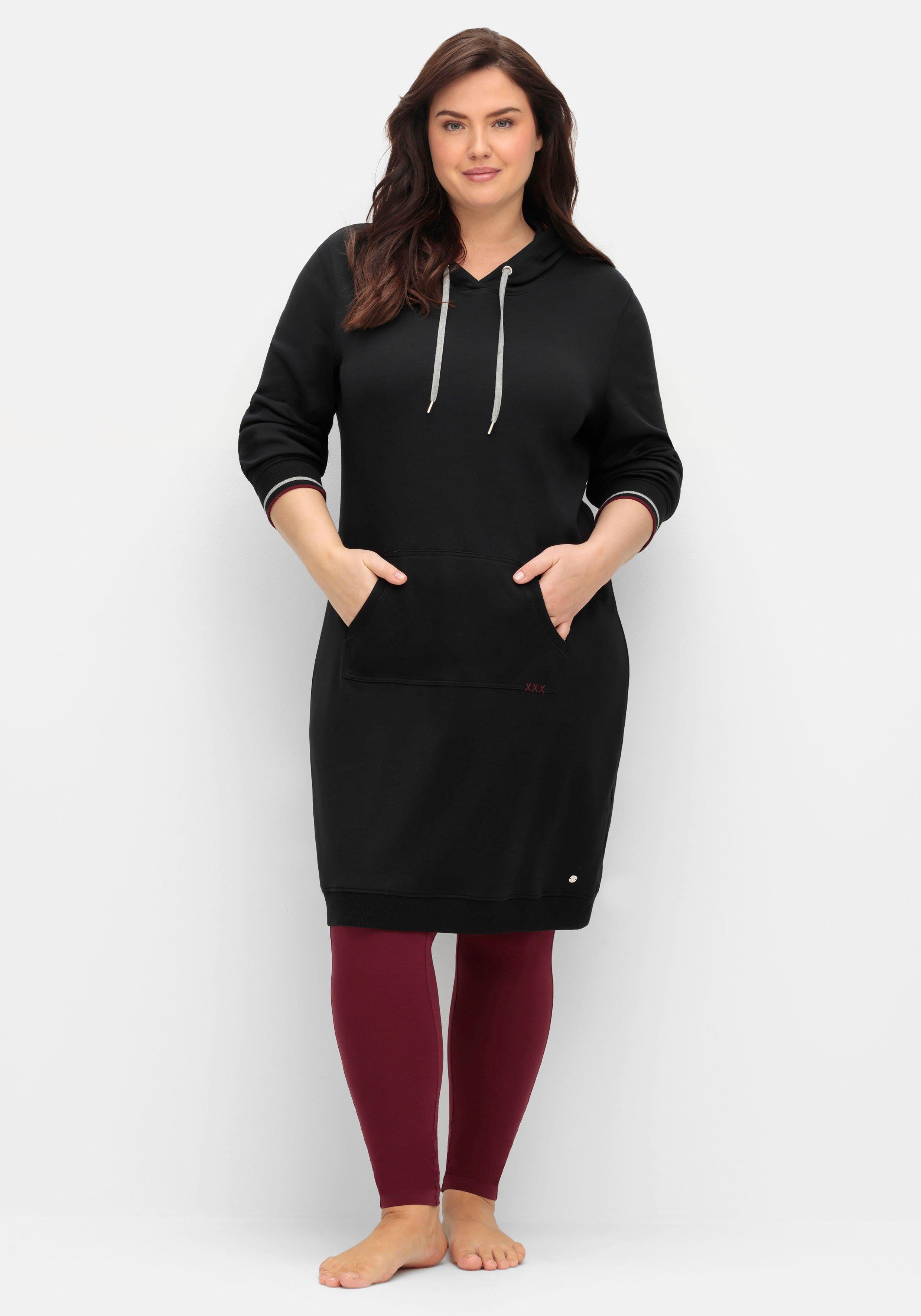 Jerseykleid mit Kapuze und Kängurutasche