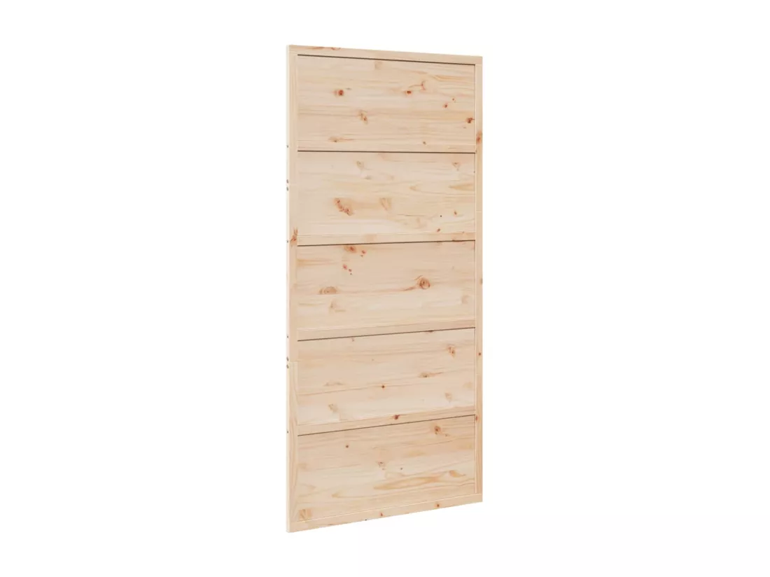 Porte de grange 100x208 cm bois massif de pin