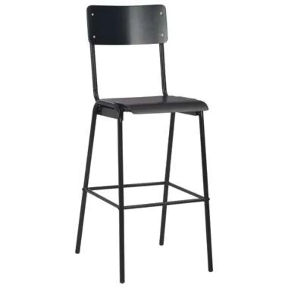 vidaXL - Barstoel - Zwart - Hout - 2 stuks