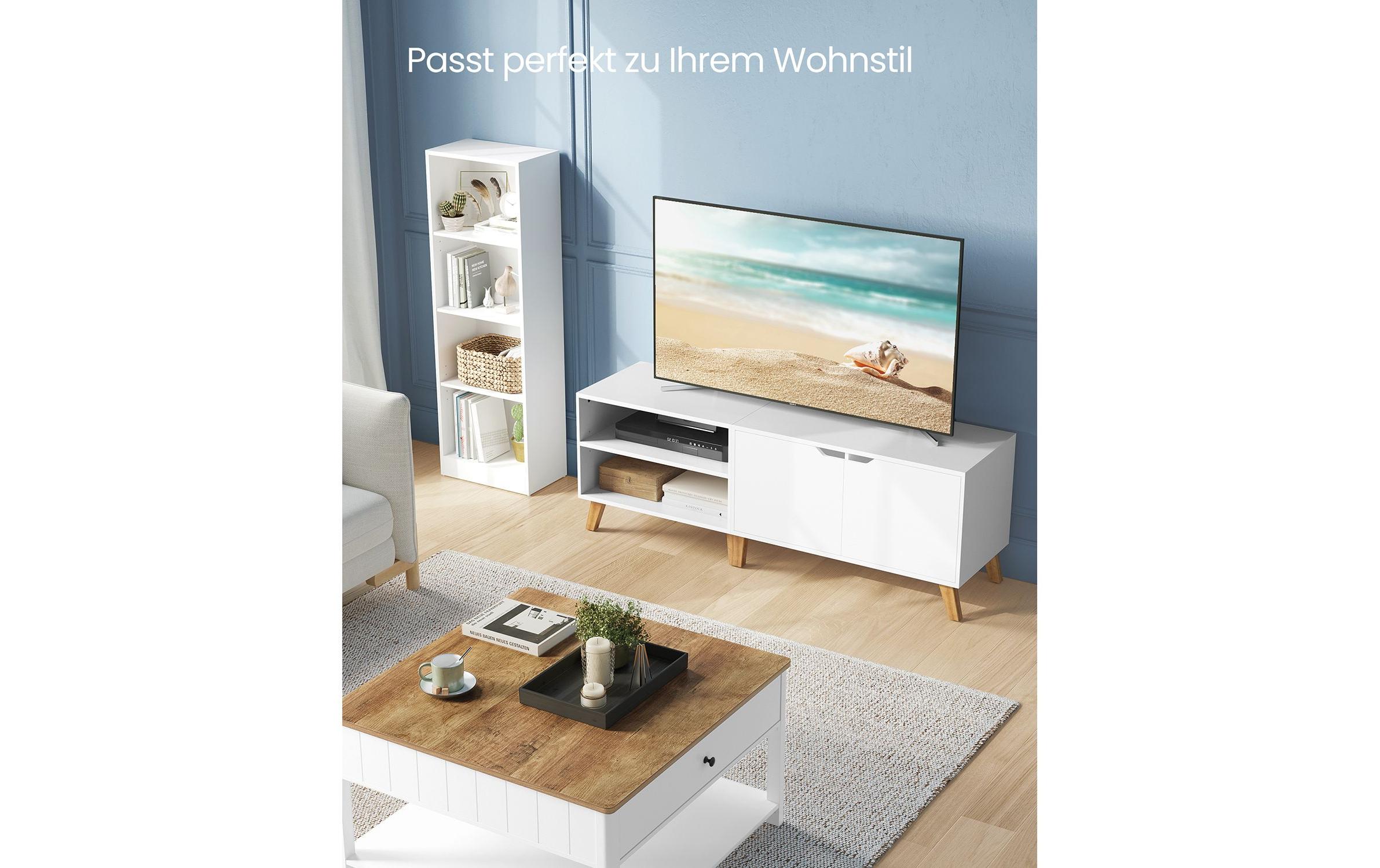 TV-Möbel 140 x 40 x 45 cm, WeissTV-Schrank mit 2 Türen