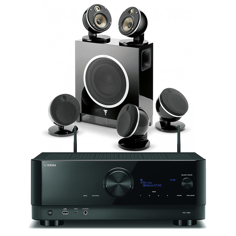 Yamaha RX-V6A Noir + Focal Dôme Flax Pack 5.1 Noir