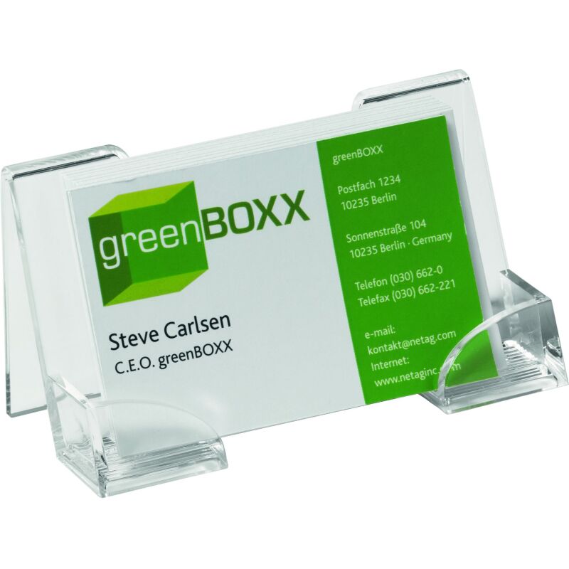 Porte-cartes de visite Durable acrylique 12 x 5,5 cm incolore - 50 cartes