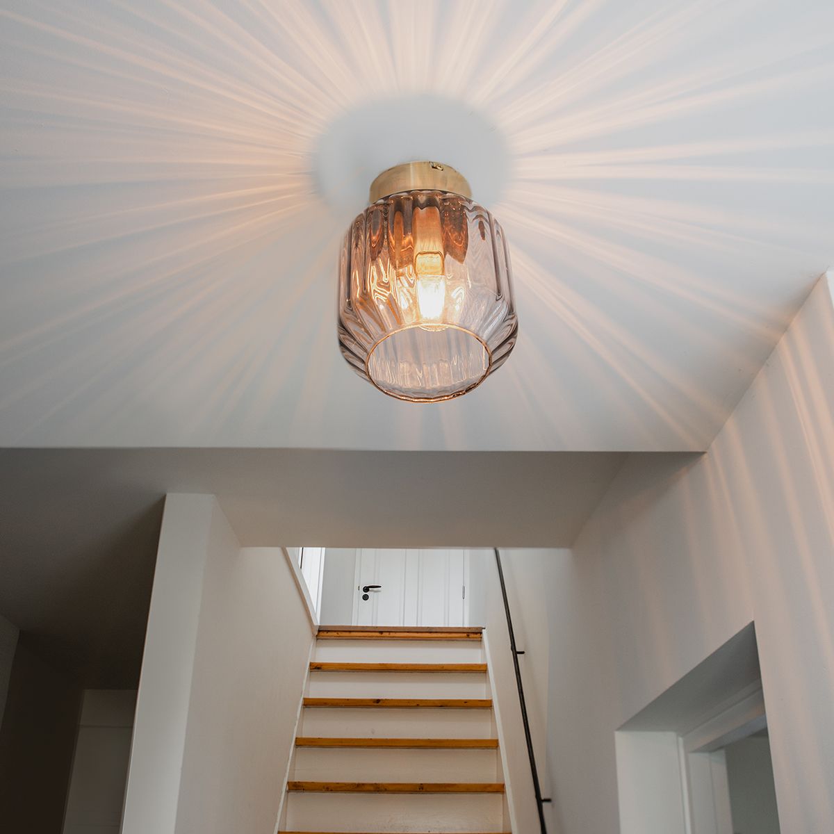 Smart plafondlamp messing met smoke glas incl. Wifi A60 - Stiklo