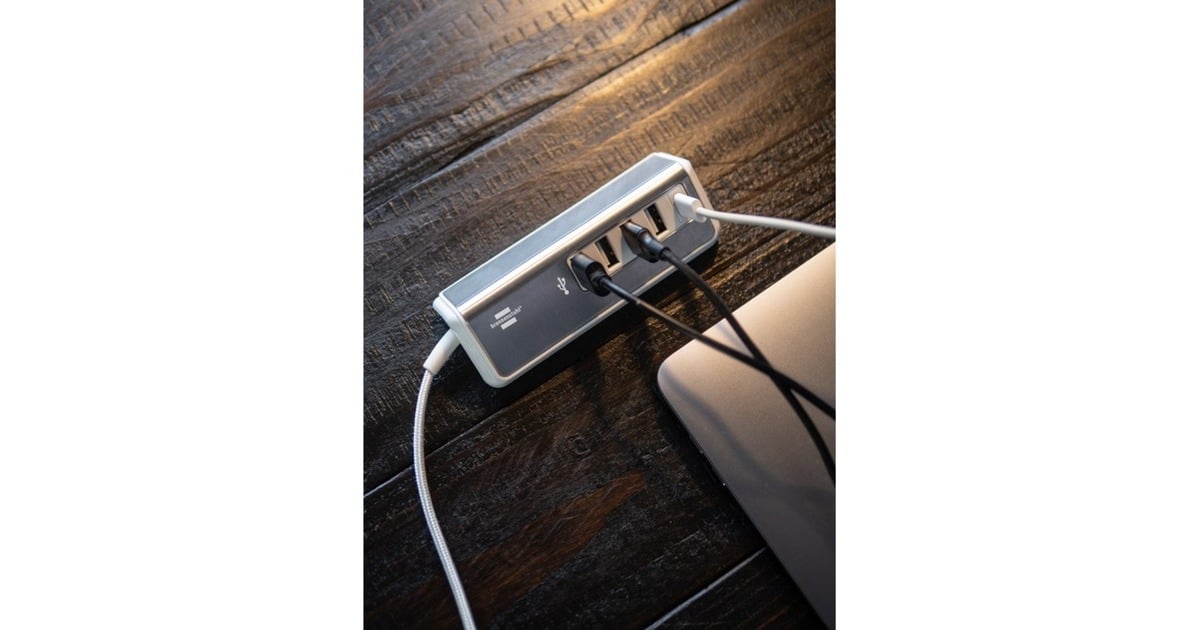 Brennenstuhlestilo meervoudige USB-lader  (Wit/roestvrij staal)