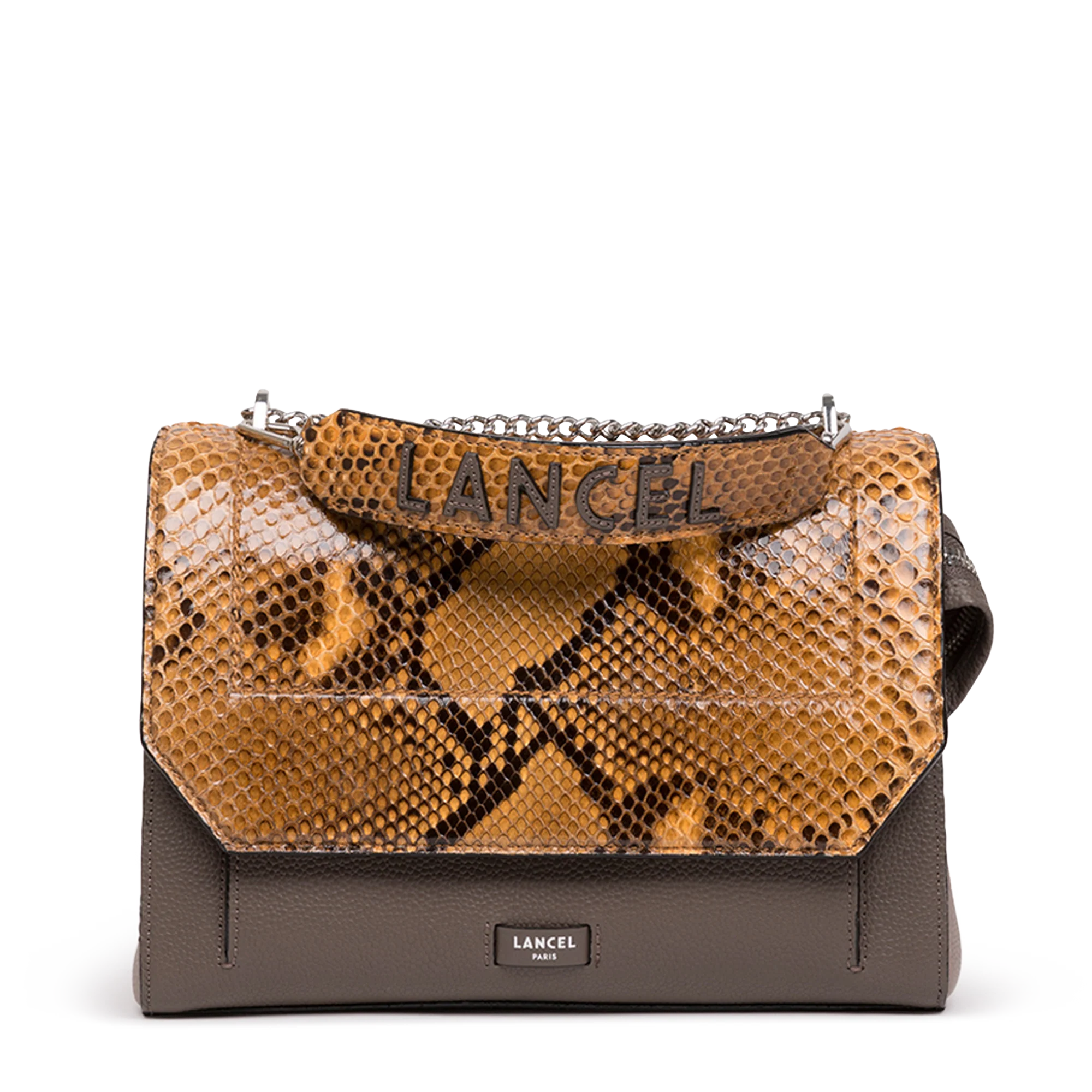 Sac rabat avec poignée Ninon de Lancel-Miel/Fumée/Lin