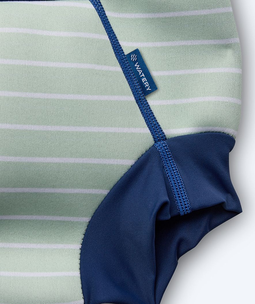 Watery blebadebukser til børn - Neoprene Swim Nappy - Nordic Green Stripes