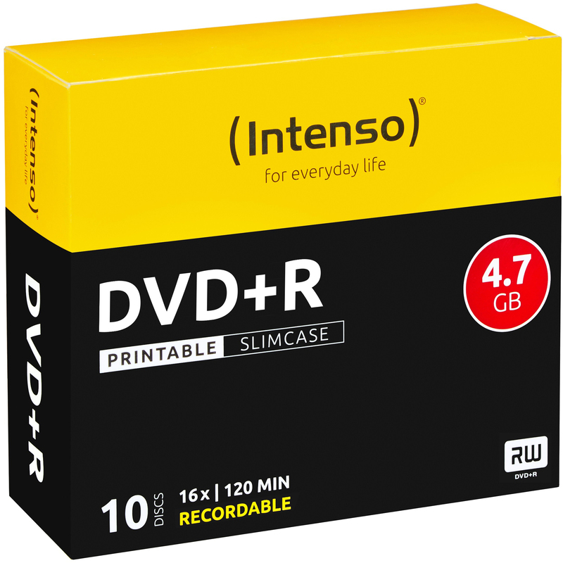 Intenso DVD+R, bedruckbar, 4.7 GB, Slimcase, 10 Stück