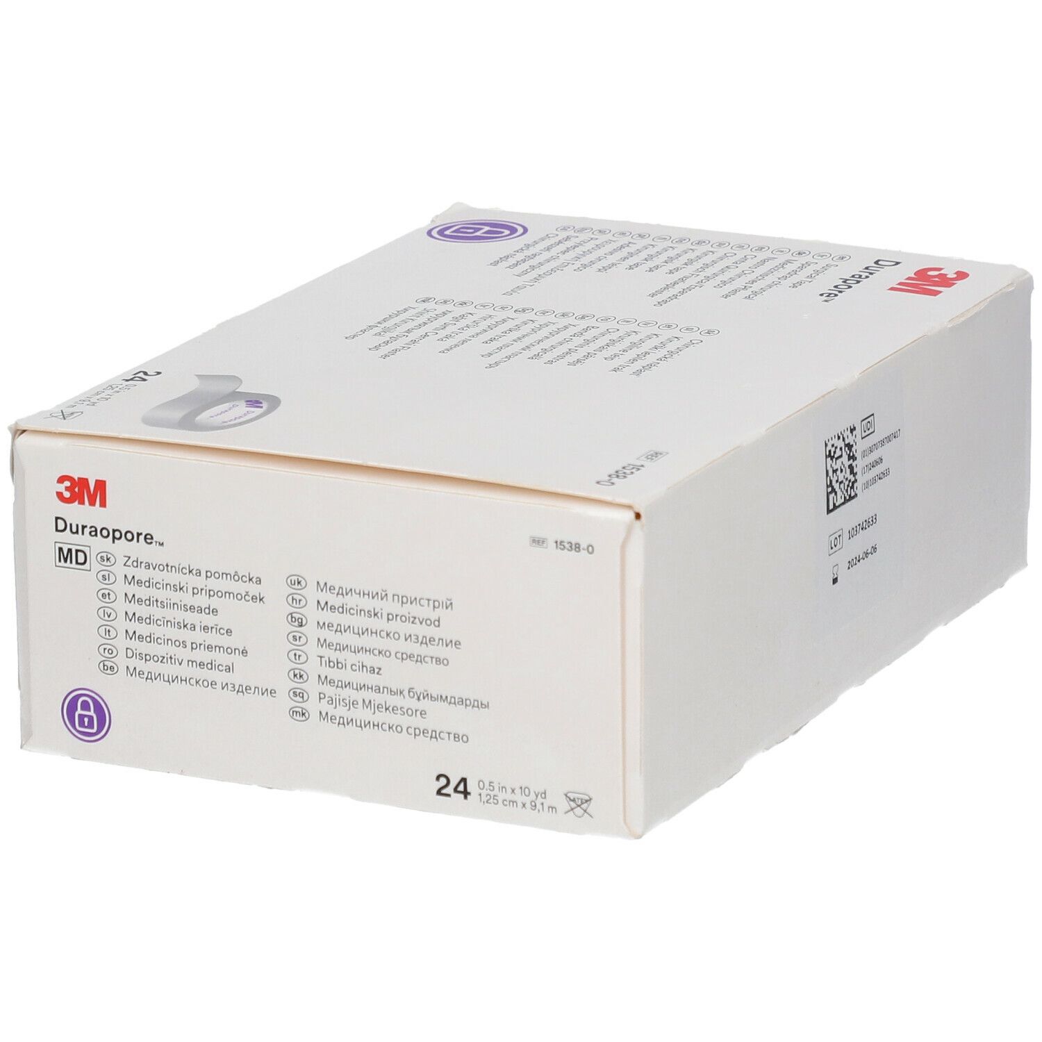 3M Durapore Kunstseidenpflaster 1,25 cm x 9,1 m