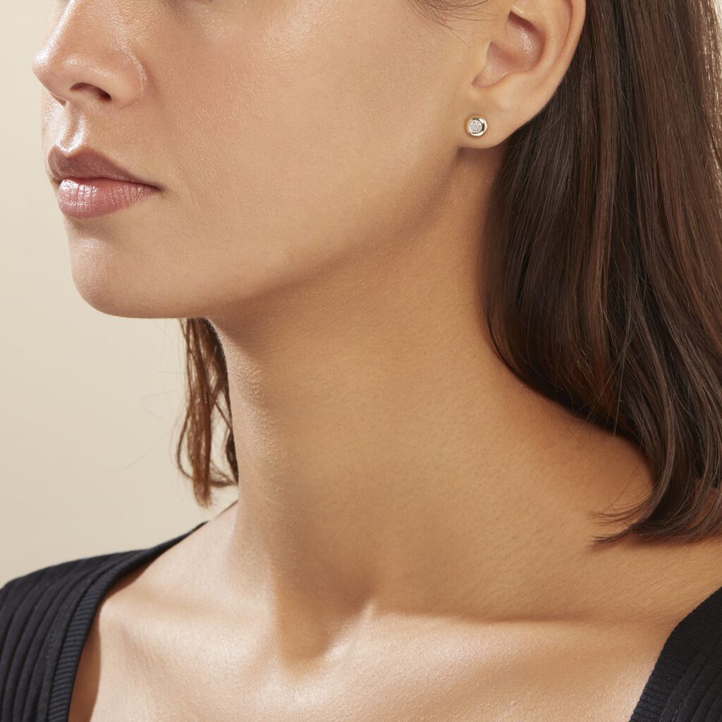 Boucles D'oreilles Puces Or Jaune Laurissa Diamants