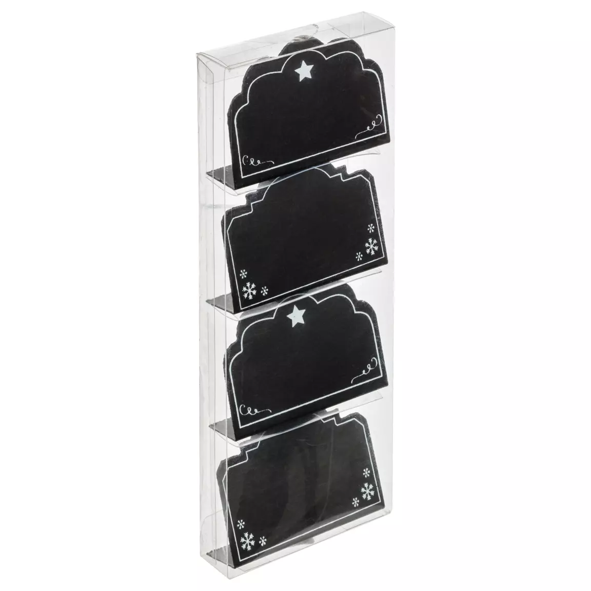 Lot de 4 porte-nom ou menu ardoise Noir