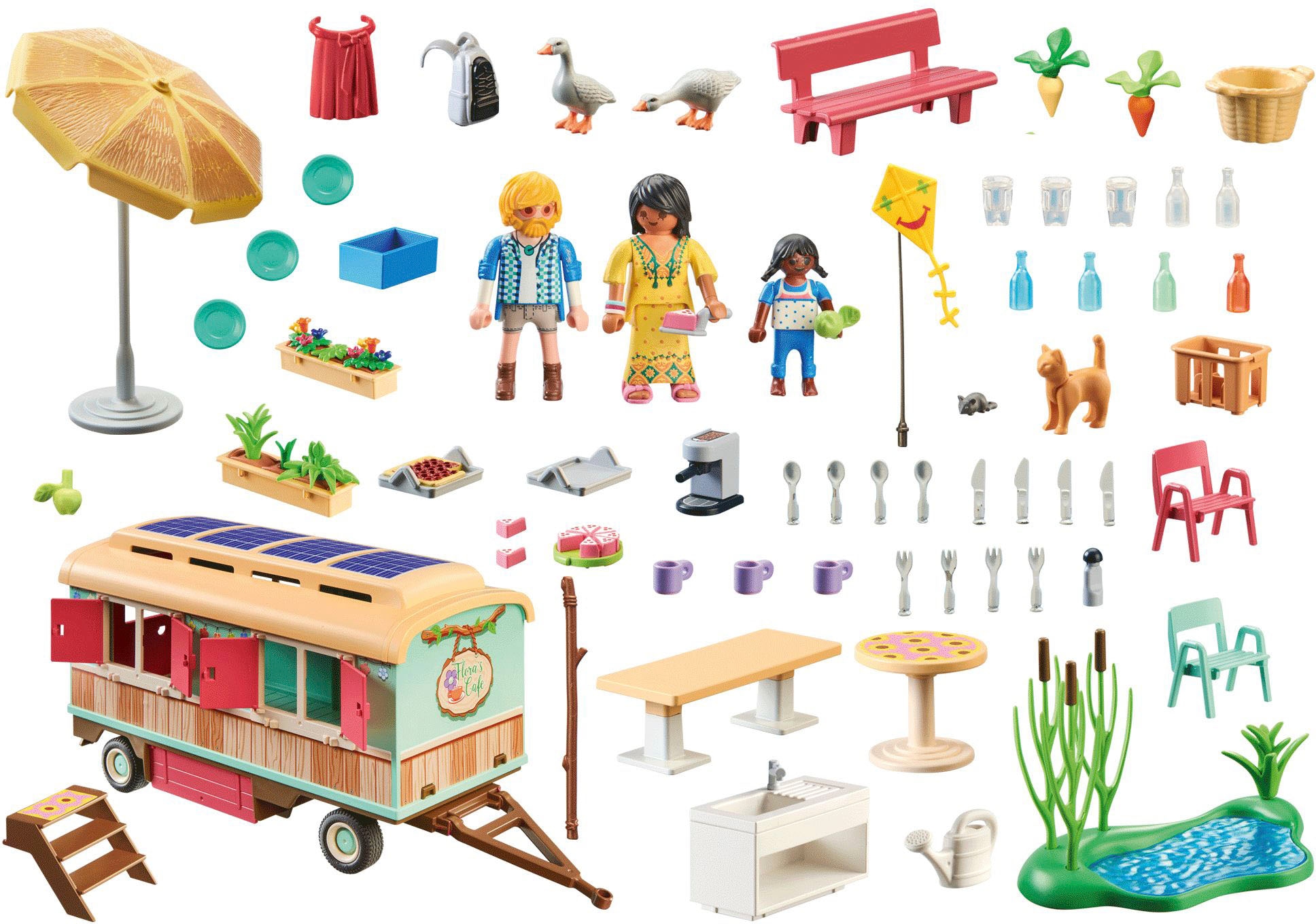 Playmobil® Konstruktions-Spielset »Gemütliches Bauwagencafé (71441), Country« teilweise aus recyceltem Material; Made in Germany