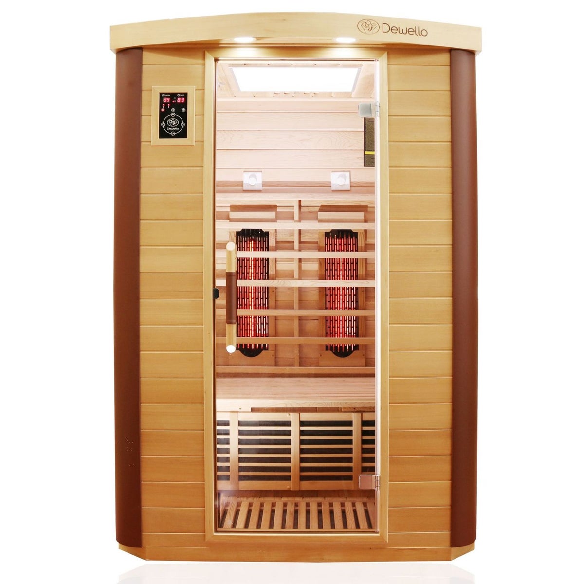 Dewello® Infraroodcabine Infraroodsauna TORONTO 127cm x 106cm incl. 4 full spectrum emitters, 4 koolstof emitters, 4 personen