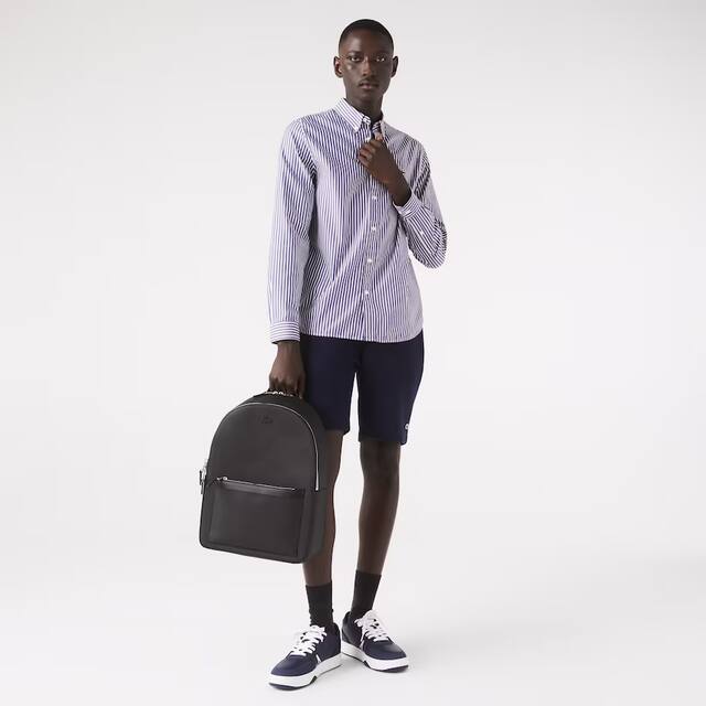 Sac à dos Chantaco en cuir piqué mat Sacs à dos - Noir - Lacoste - Homme