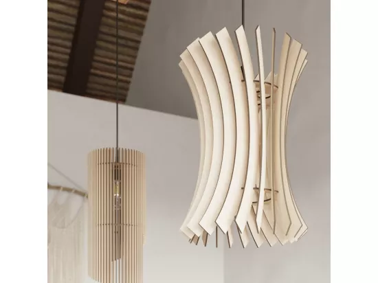 Sollux ALEXIA Lampe à Suspension Wire Frame Bois Naturel E27