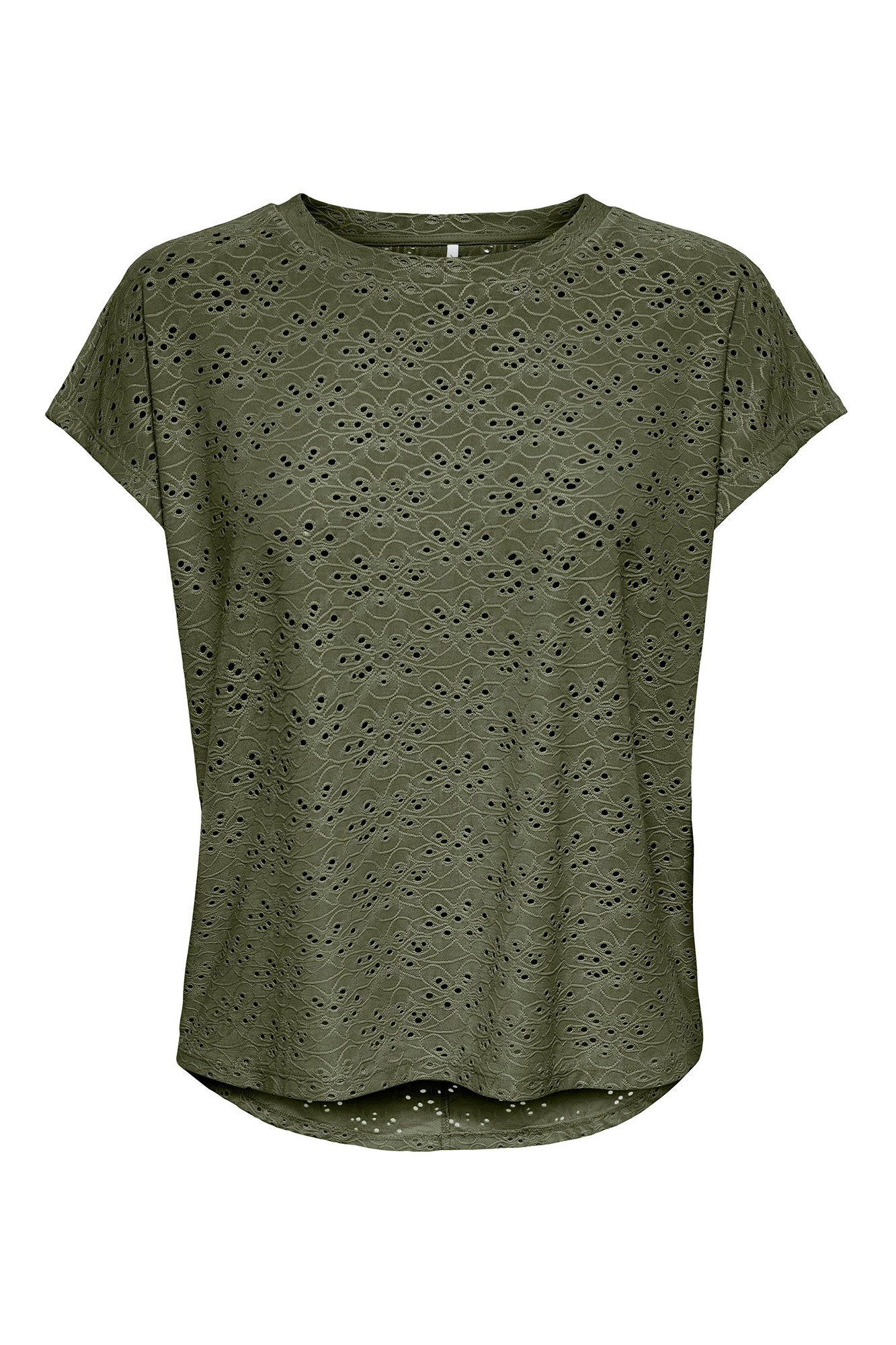 camiseta de manga curta perfurada