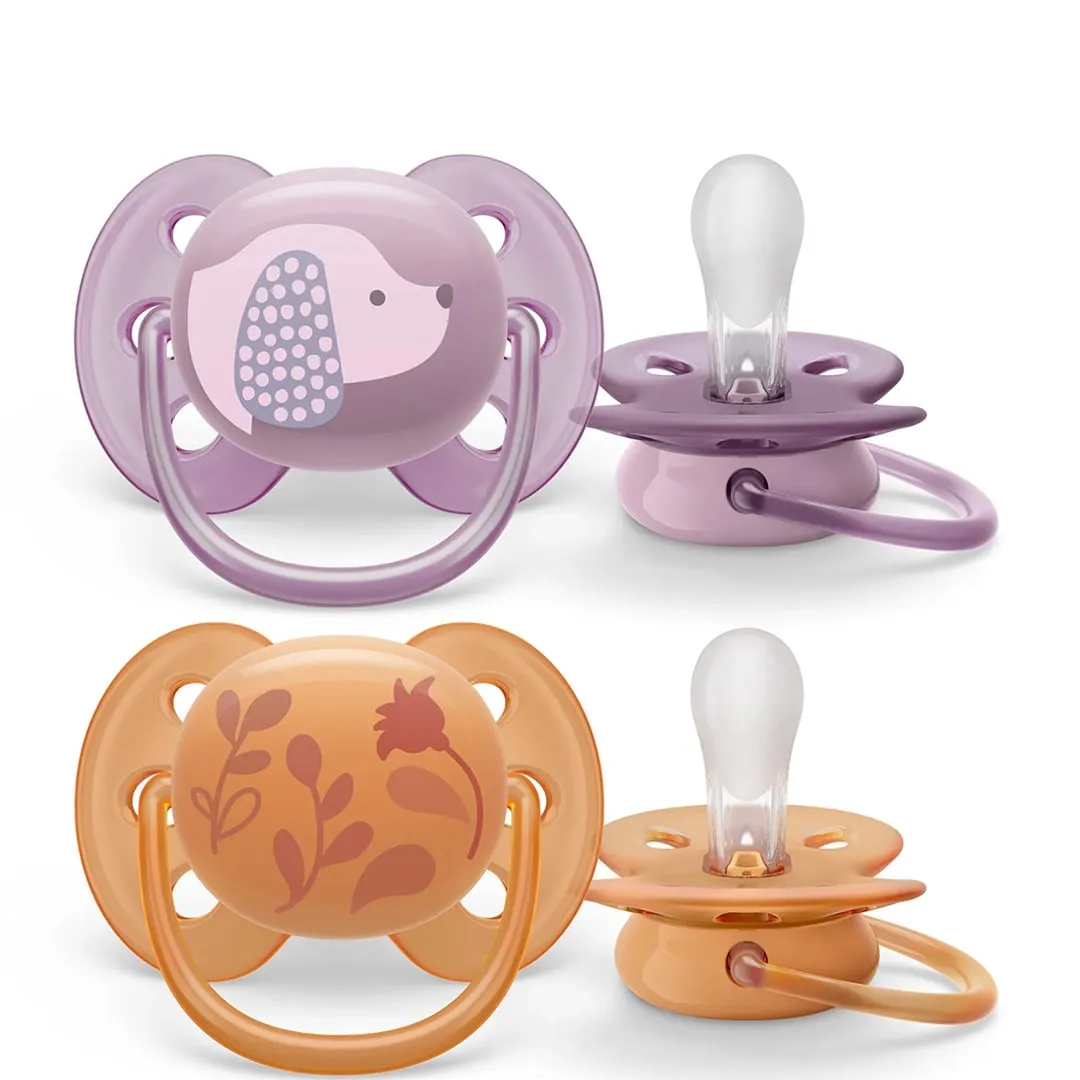 Philips Avent Suce Ultra Douce 6-18 mois Chiot Violet  Feuilles Orange (2)