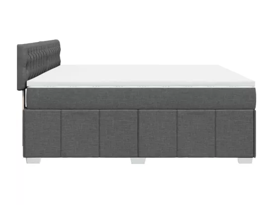 Sommier à lattes de lit avec matelas Gris foncé 180x200cm Tissu