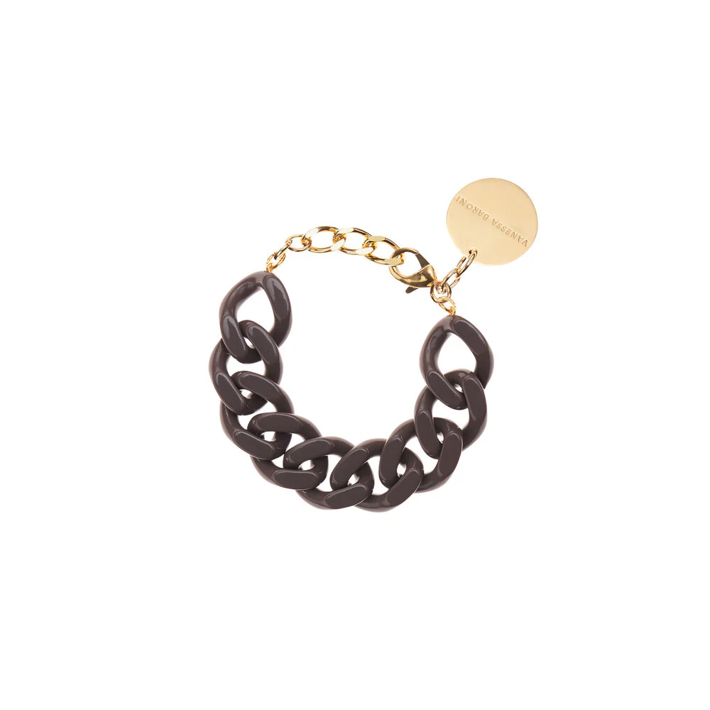 VANESSA BARONI  Flat Chain armbånd - Taupe