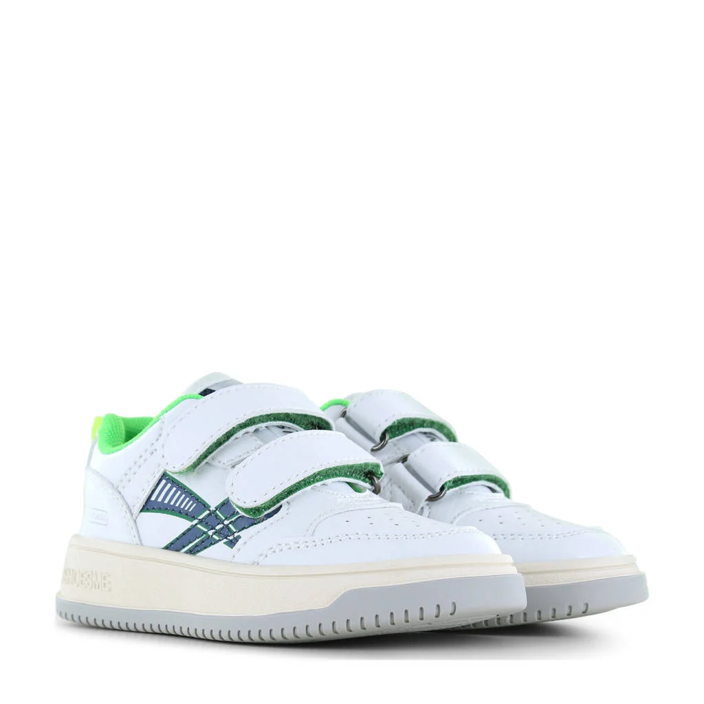 Shoesme leren sneakers wit/groen