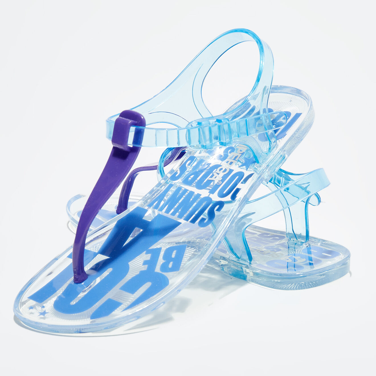 Superga Slingbacks transparentes bleu/violet