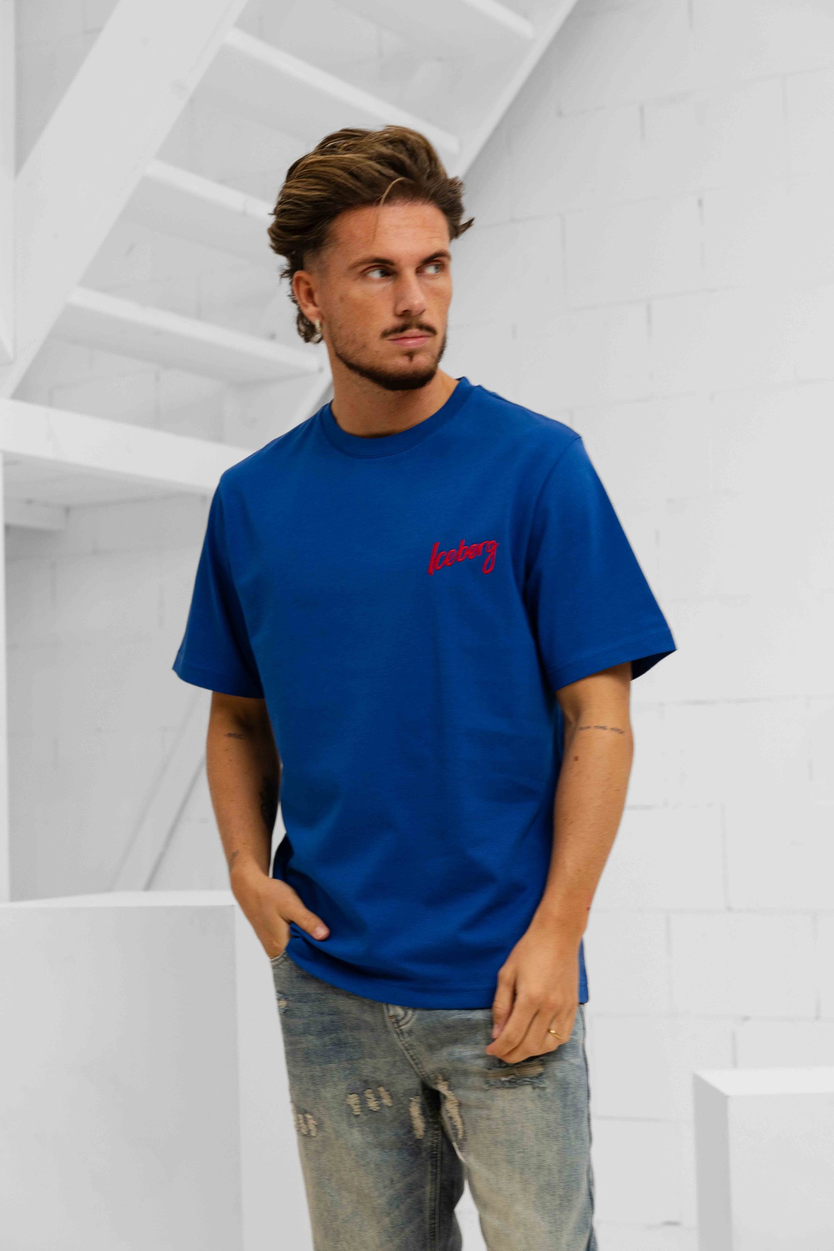 Iceberg 5D F071 Jersey T-Shirt Heren Blauw