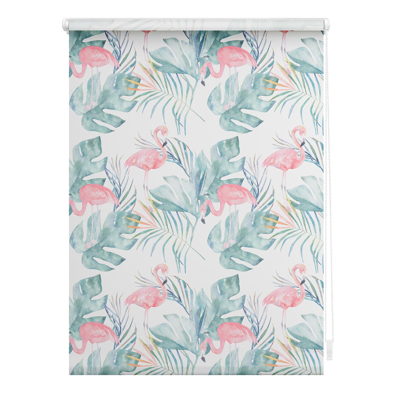 LICHTBLICK Rollo Klemmfix FLAMINGO - rosa-grün - 45x150 cm