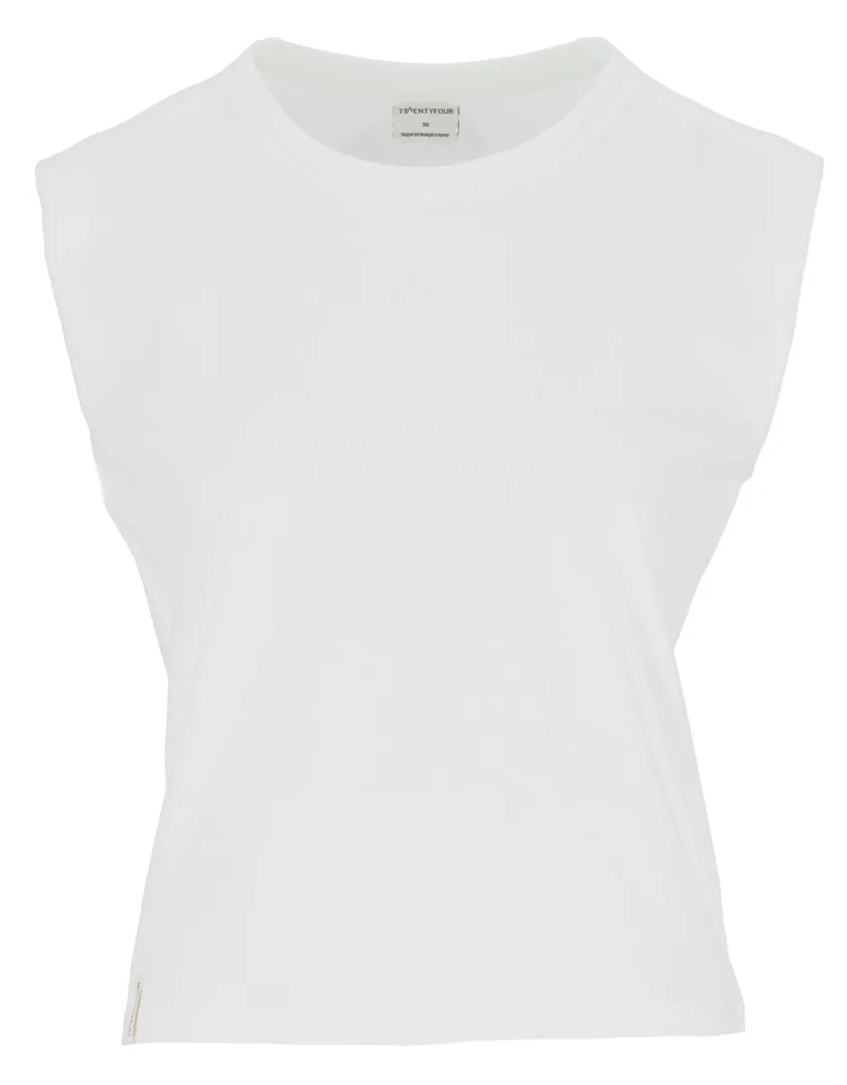 Twentyfour Mode Sleeveless Tee D Hvit