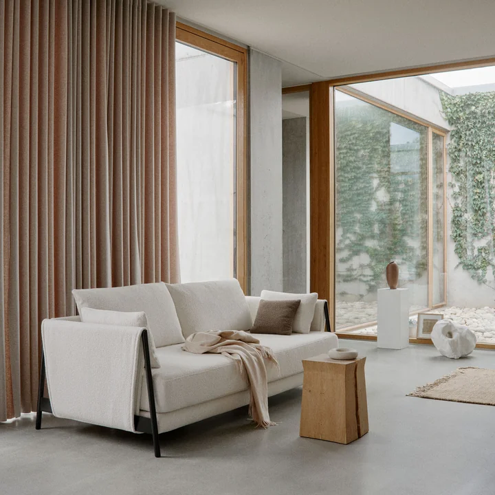 Softline - Madison Schlafsofa, schwarz / Vision dunkelblau (441)