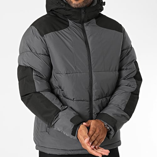 Doudoune Capuche Cootis Gris Anthracite Noir