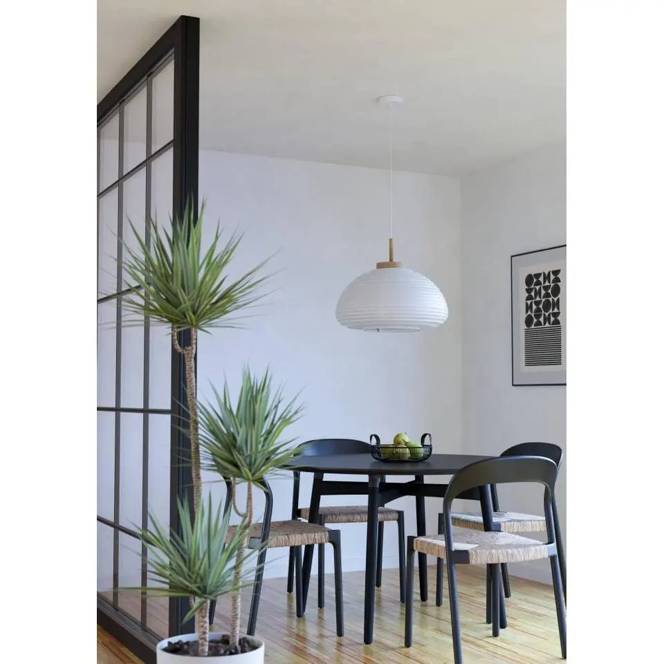 EGLO Summerhill Hanglamp - E27 - Ø 40 cm - Hout & Papier - Wit