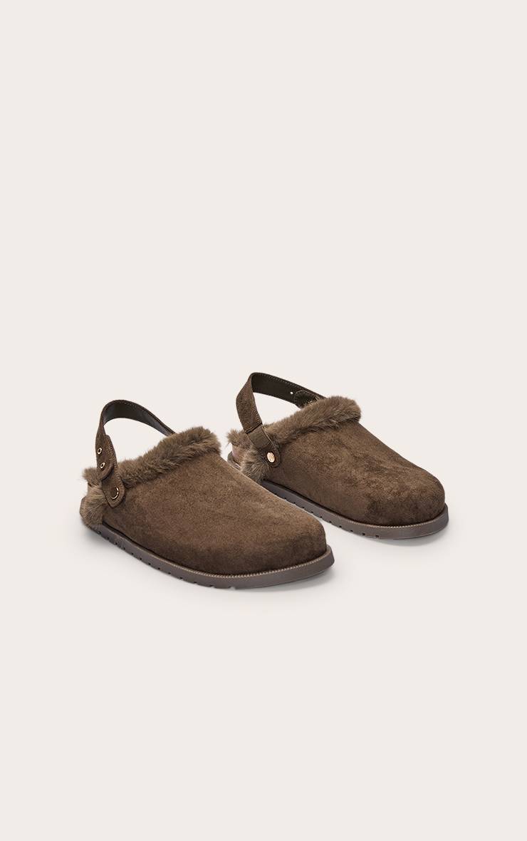 Kaki Mules En Synthétique Doublées De Synthétique