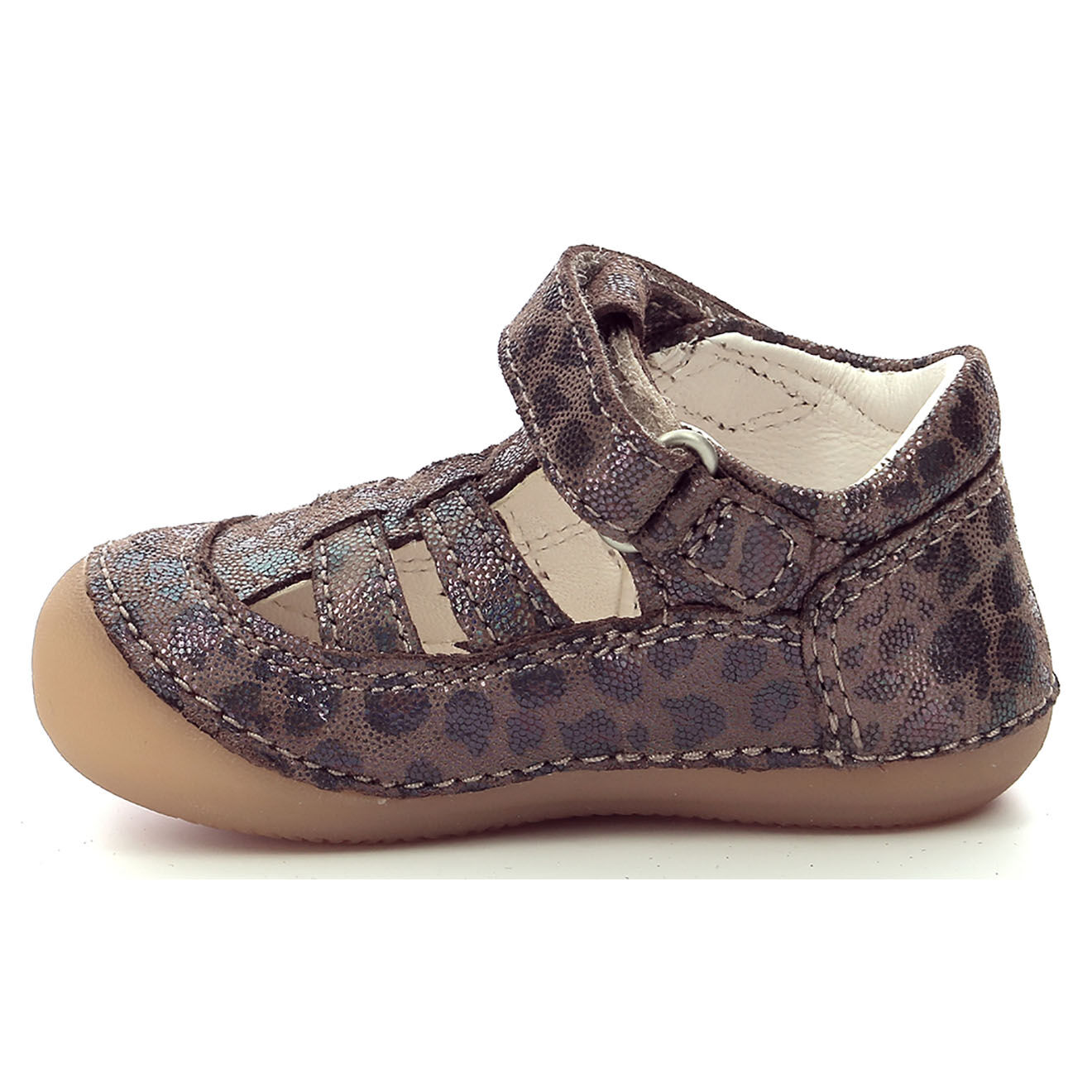 Kickers Salomés en Cuir Sushy camel/léopard