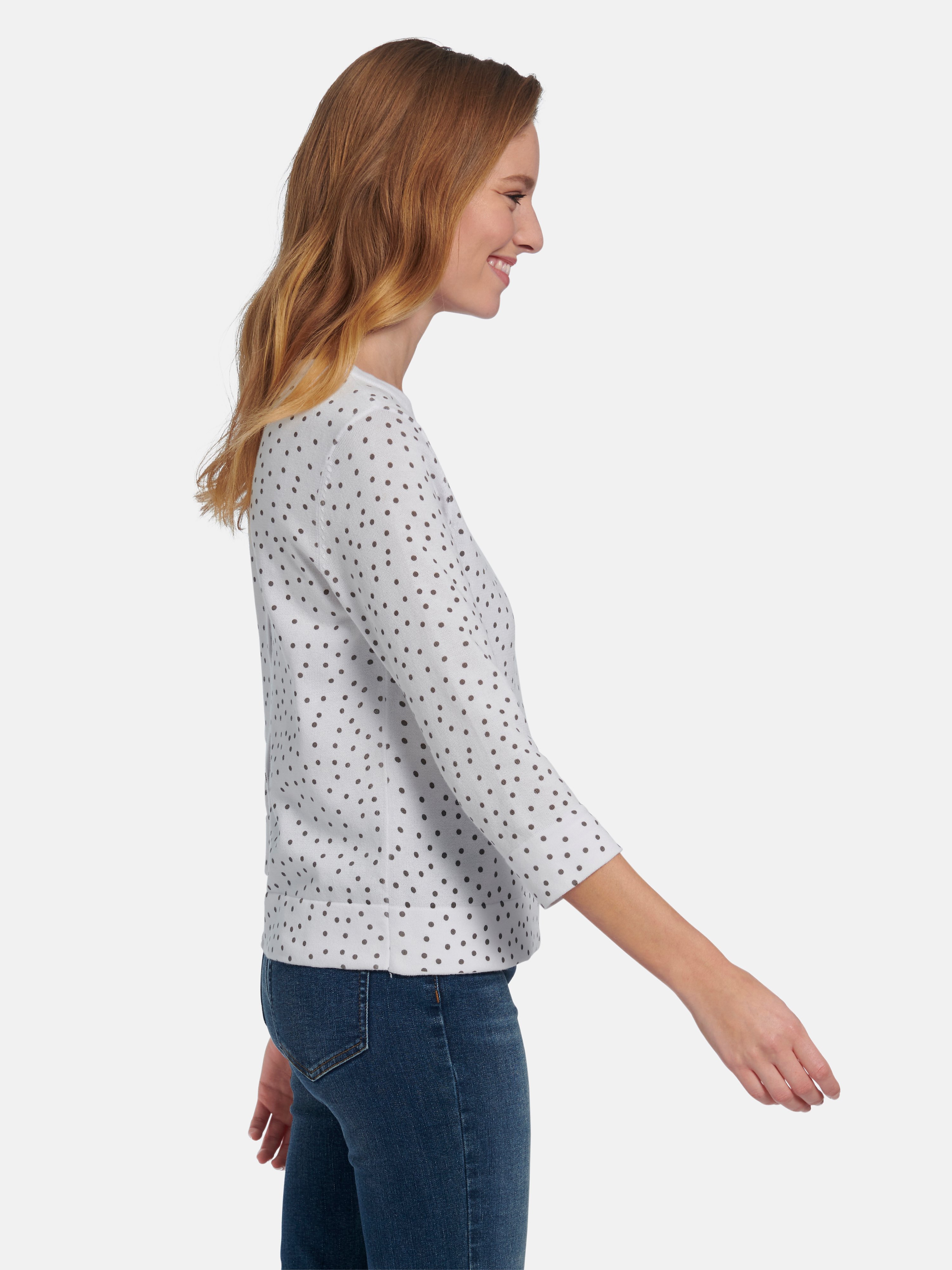 Rundhals-Pullover mit 3/4-Arm