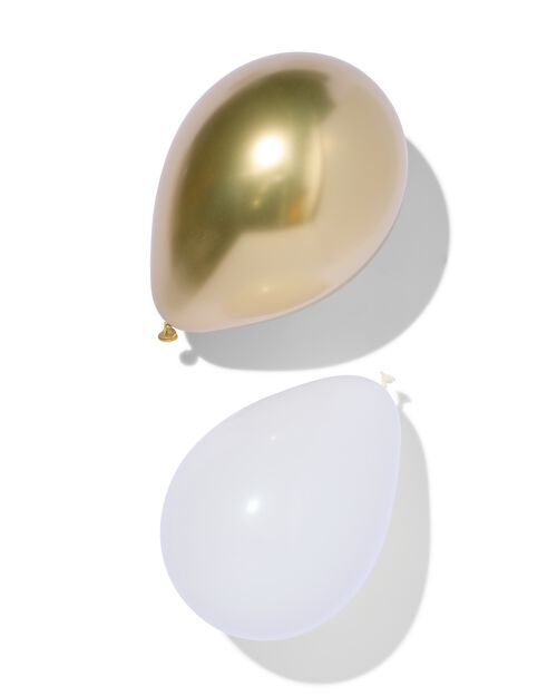 ballons Ø23cm blanc-or - 20 pièces