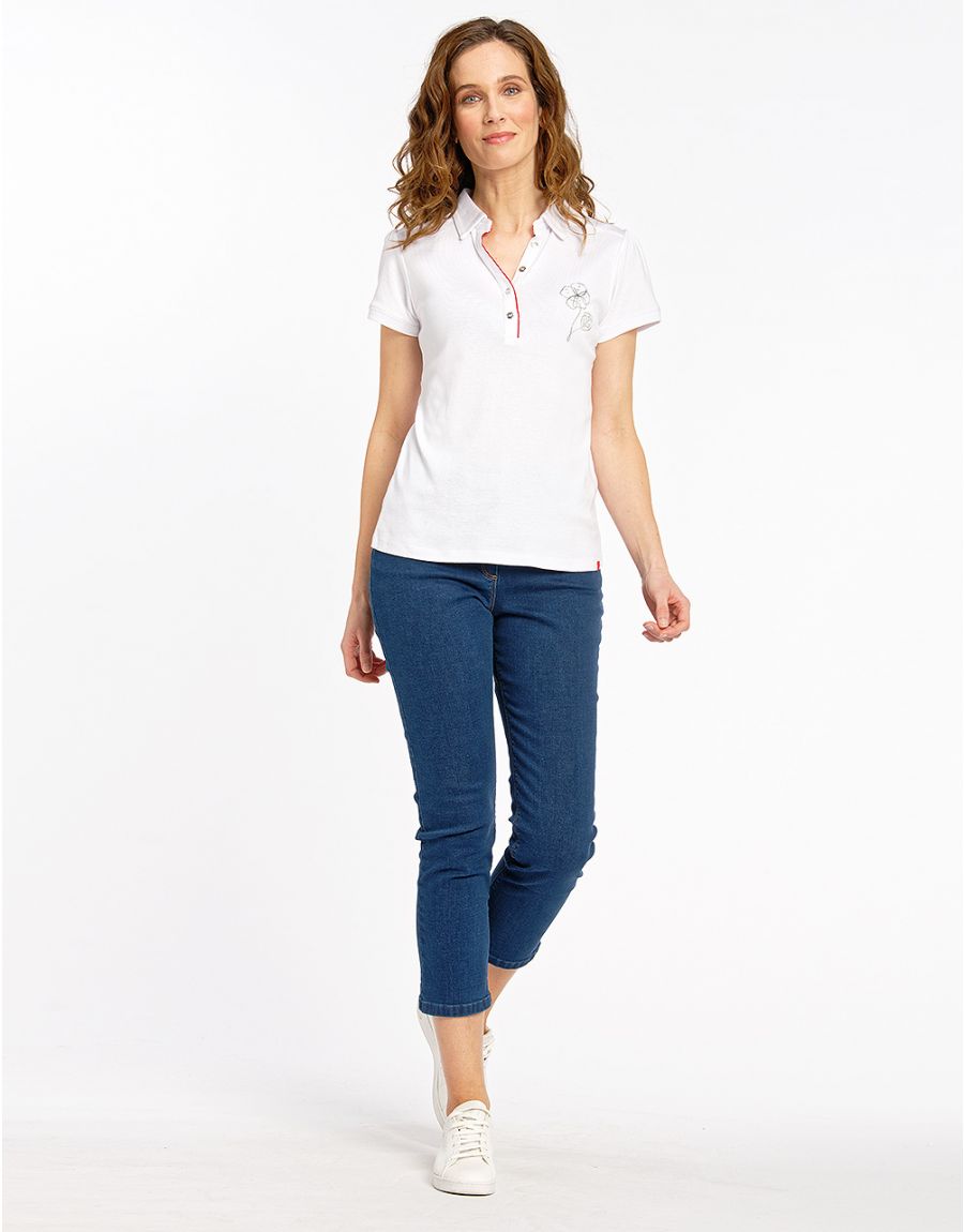 Polo blanc coton modal