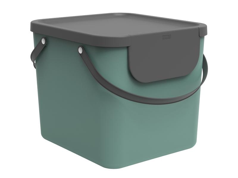 Rotho Recyclingbehälter Albula 40 l, Mistletoe Grün Mülleimer