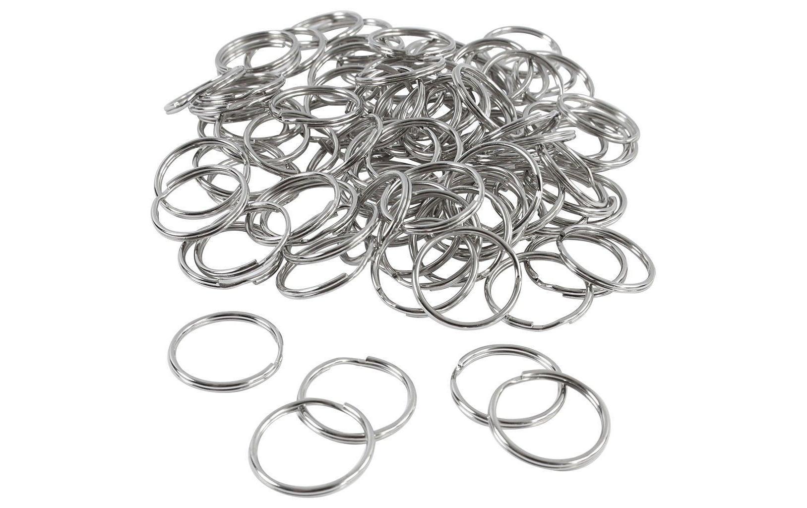 Spaltring 20 mm 100 Stück, SilberSchlüsselring für Schlüsselanhänger