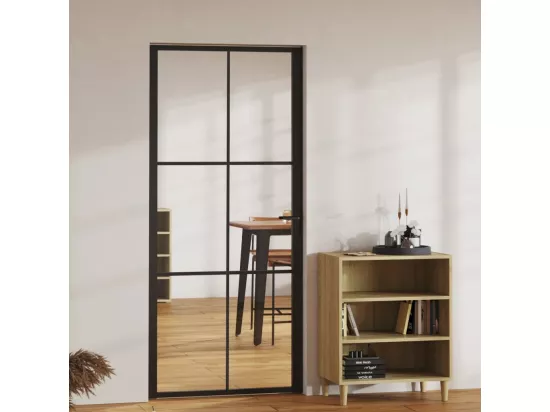 Porte intérieure Verre ESG et aluminium 93x201,5 cm Noir