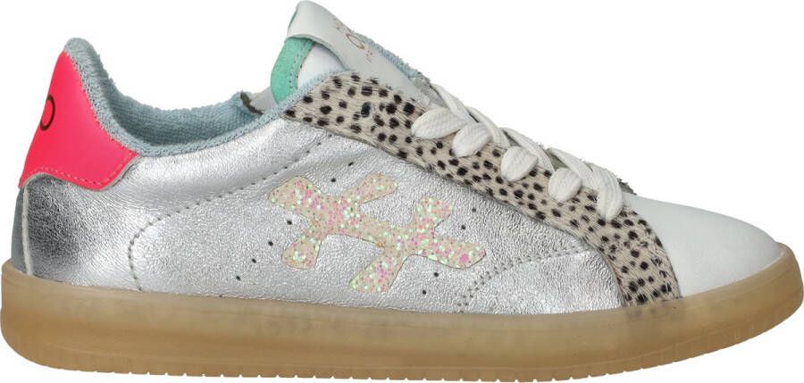 Hip Animal Sneakers zilver Leer Dames