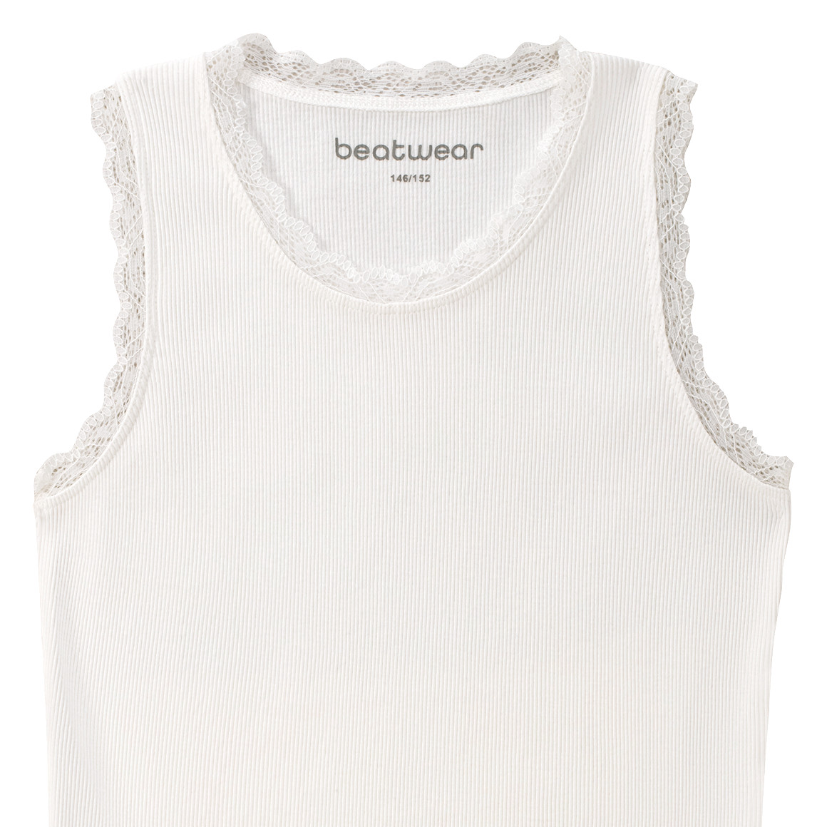Beatwear Mädchen Top mit Spitze weiss