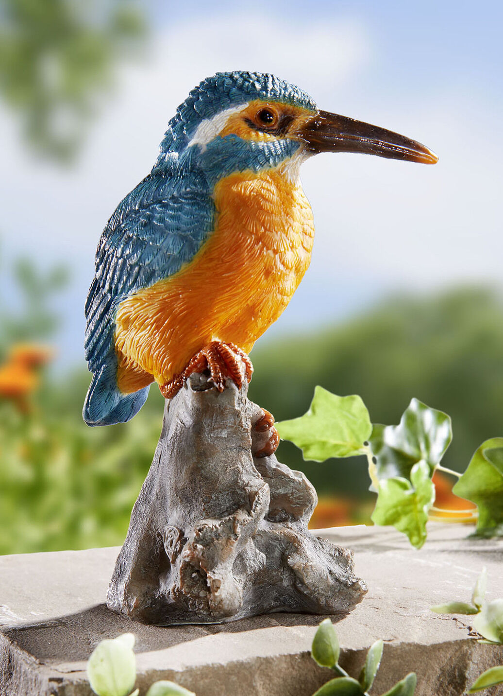 Wetterfester Eisvogel von Hand bemalt