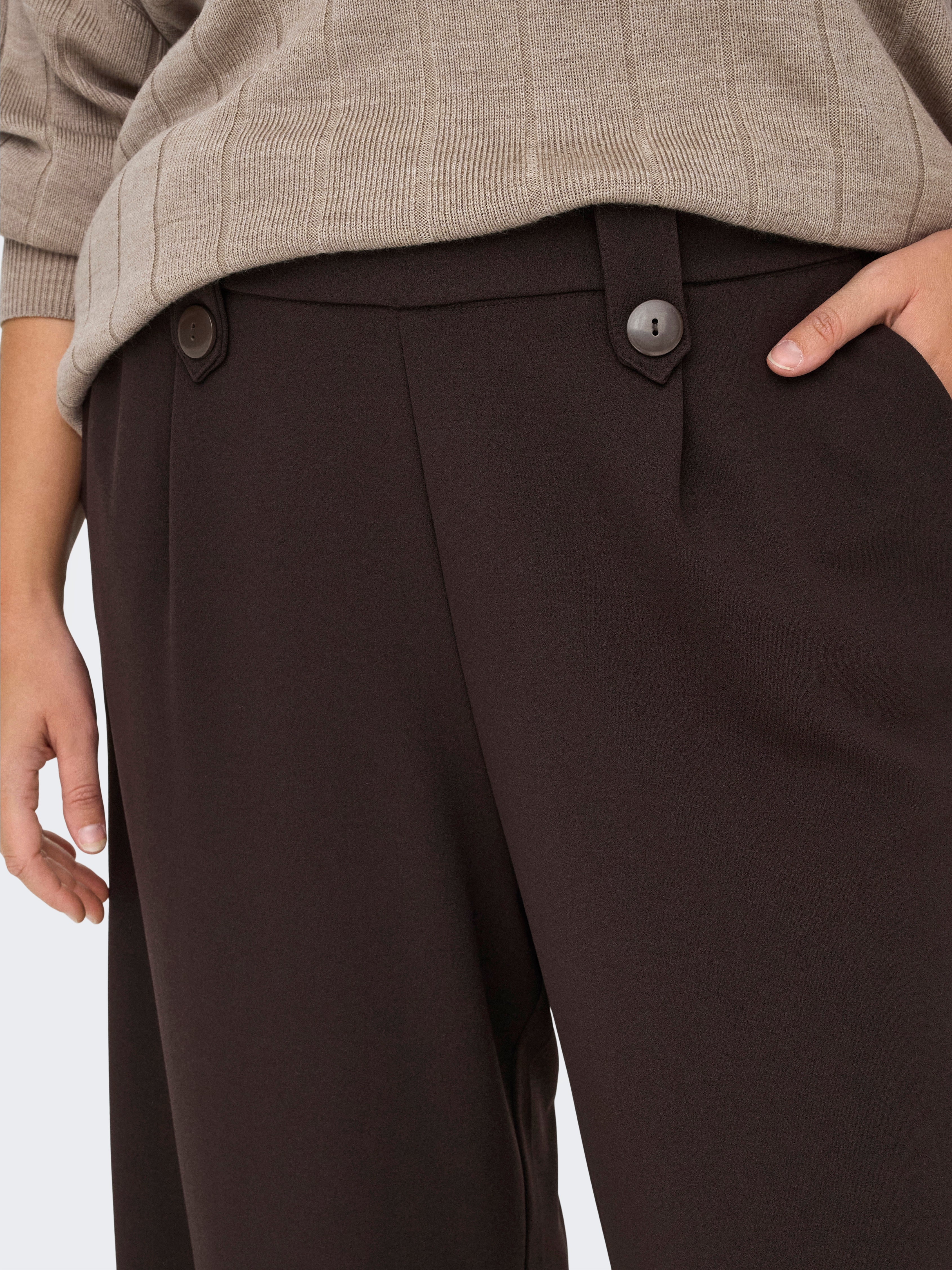 CARSANIA Normal geschnitten Hose mit weitem Beinschnitt Black Coffee